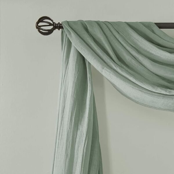 Voile Swag Curtains for Living Room, Kitchen, and Bedroom Decor, Weddings, Events - 37" x 216 - Image 2