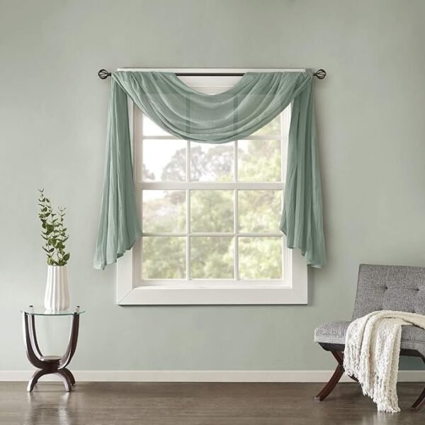 Voile Swag Curtains for Living Room, Kitchen, and Bedroom Decor, Weddings, Events - 37" x 216